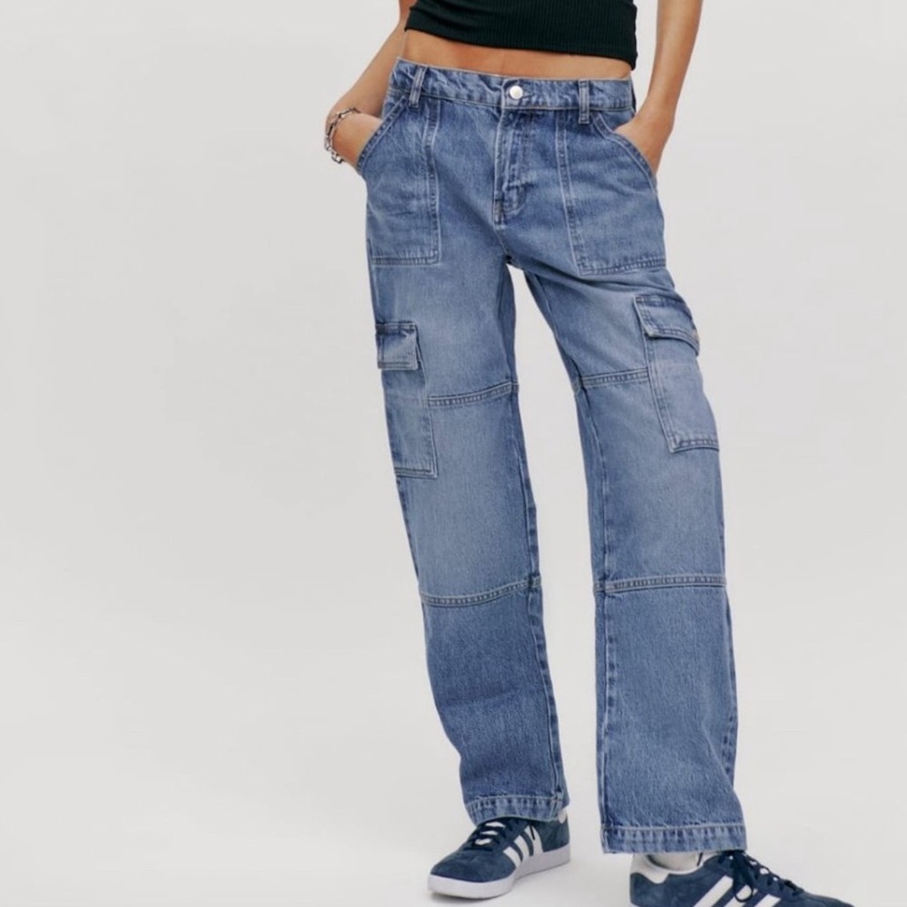 Reformation Blue McKenna Midrise Slouch Jeans